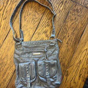 UNIONBAY WOMEN'S CROSSBODY BAG PURSE, GRAY, ZIP, POCKETS, EXCELLENT CONDITION!